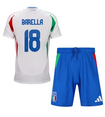 Italien Nicolo Barella #18 Udebanesæt Børn EM 2024 Kort ærmer (+ korte bukser)